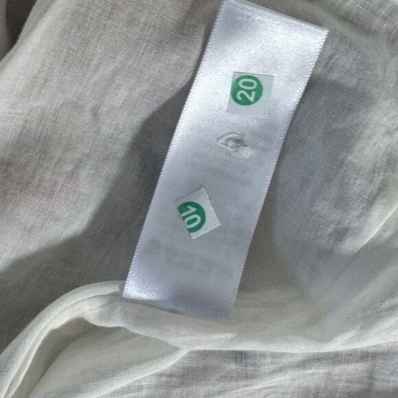 Lucky Brand White Floral V Neck Ruffle Trim Dress Sz 8 - Picture 5 of 7